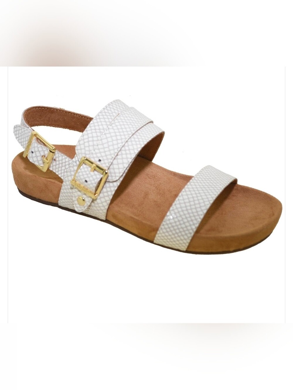 Vionic Women's Grace Samar Backstrap Sandal White Snake Sz 9.5 Sh196